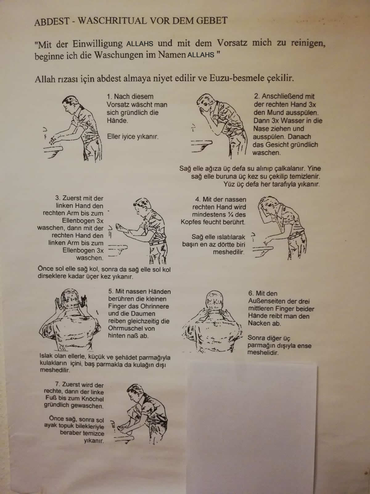 Wie vollzieht man rituelle Waschung-Abdest-Wudu
